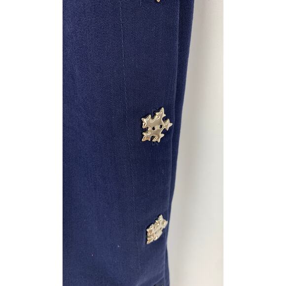 Fashion Classics Embroidered Snowman Christmas Maxi Dress Womens Large Navy Blue - Picture 9 of 10